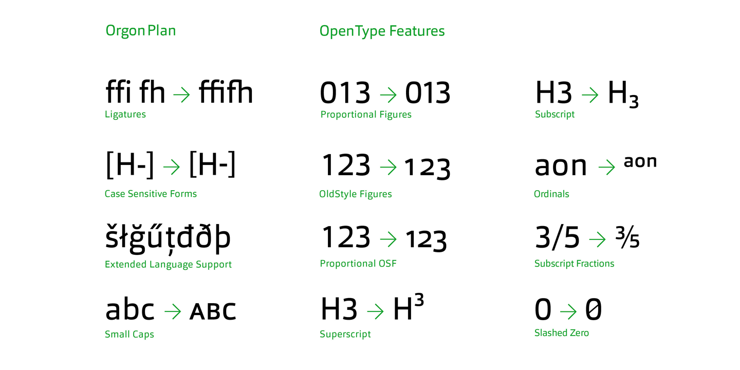 Przykład czcionki Orgon Plan Italic